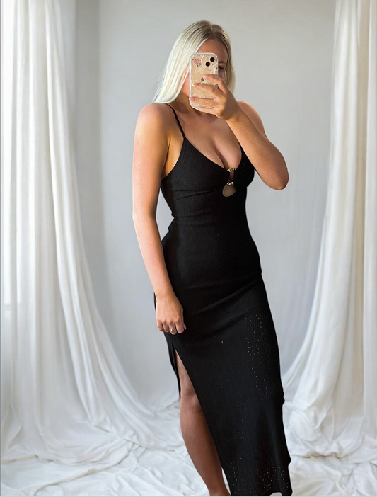 Golden Ring Cut Out Cami Style Dress