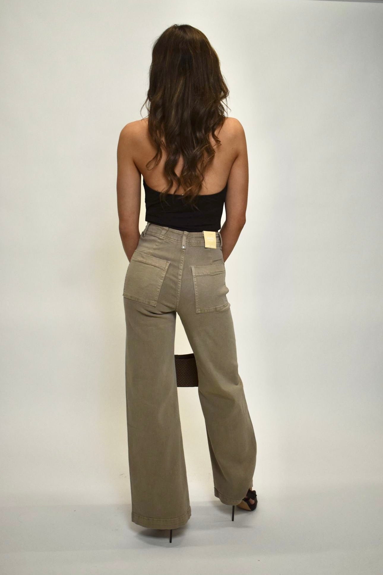 Drape Front Halter Top - Chocolate Brown