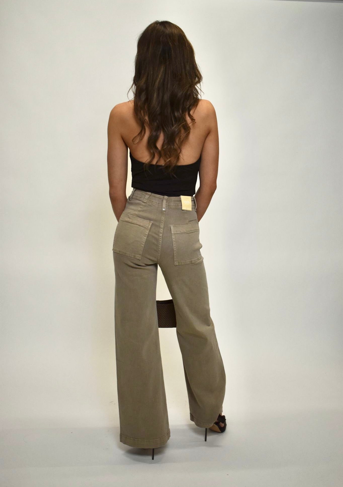 Drape Front Halter Top - Chocolate Brown