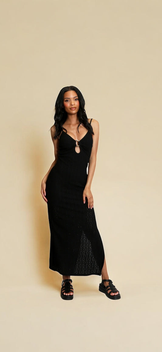 Golden Ring Cut Out Cami Style Dress