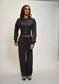 Wide Leg Cinched waist  Co-Ord Tracksuit - Slate Grey