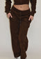 Crucifix Detail Co-Ord Fleece Tracksuit - Chocolate Brown
