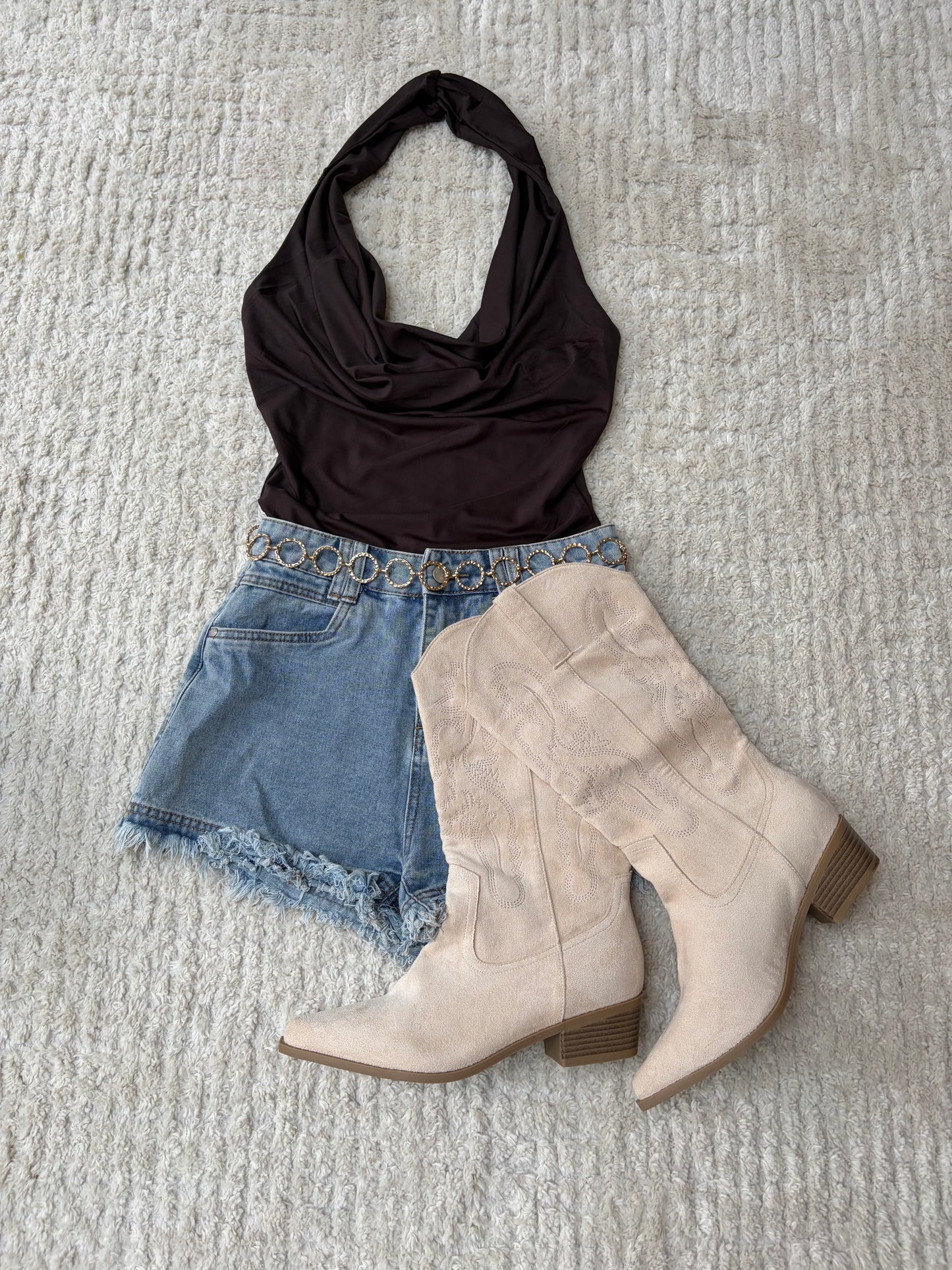 High waist denim shorts