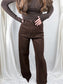 High Waist Visible Seam Wide leg Stretchy Jeans
