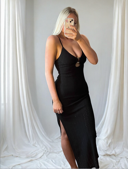 Golden Ring Cut Out Cami Style Dress