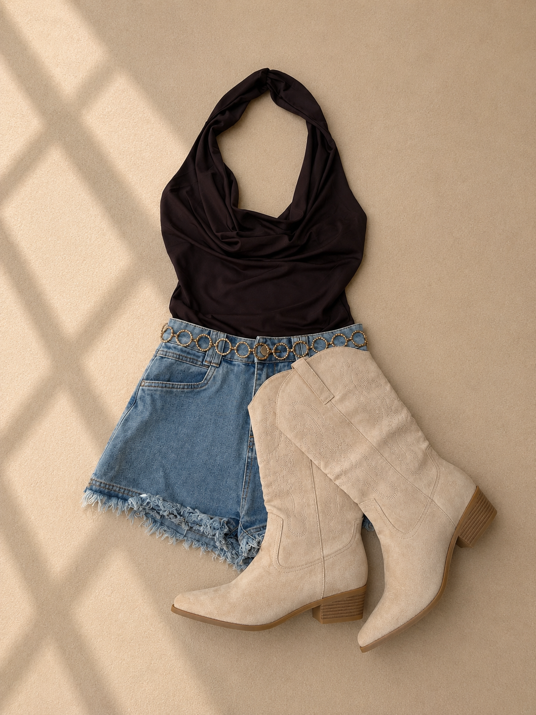 High waist denim shorts