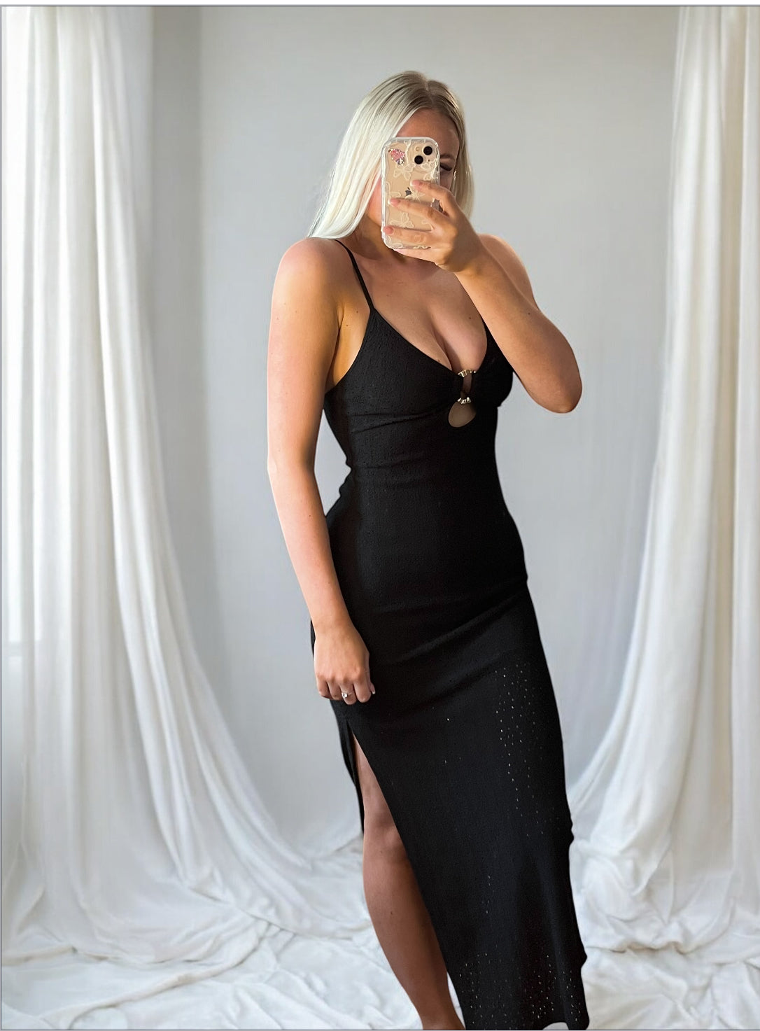 Black holiday maxi dress 