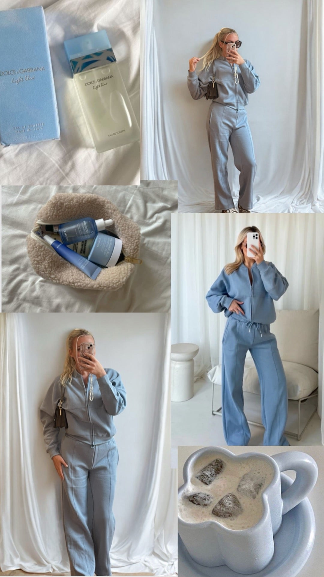 Brooke- Bomber style jacket co ord tracksuit with straight joggers - Powder Blue